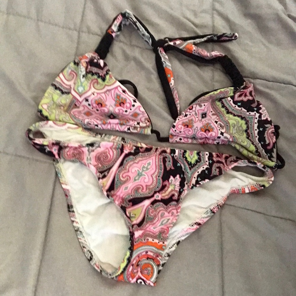 Woman’s multi colored swimsuit